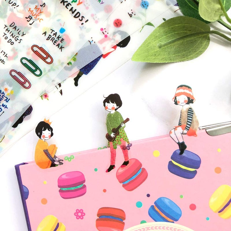 1000Art Cute Korean Stickers Set(12 Sheets) Kawaii Girl Planner Stickers for Journals,Scrapbooking,Planners,Cards,DIY Arts and Crafts - Image 4